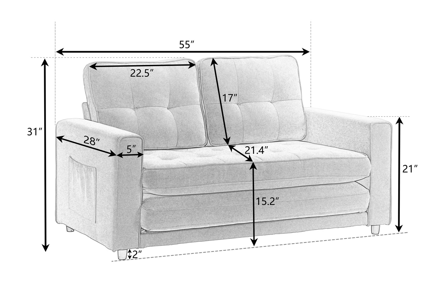 The UrbanFlex Convertible Sofa Bed