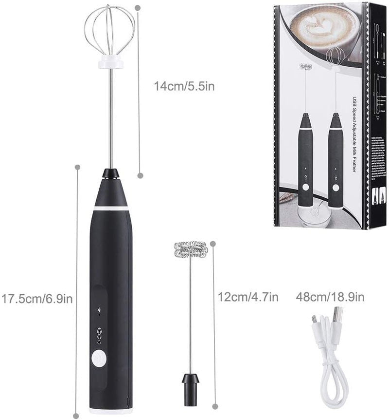 3-Piece Handheld Multi-Head Milk Frother