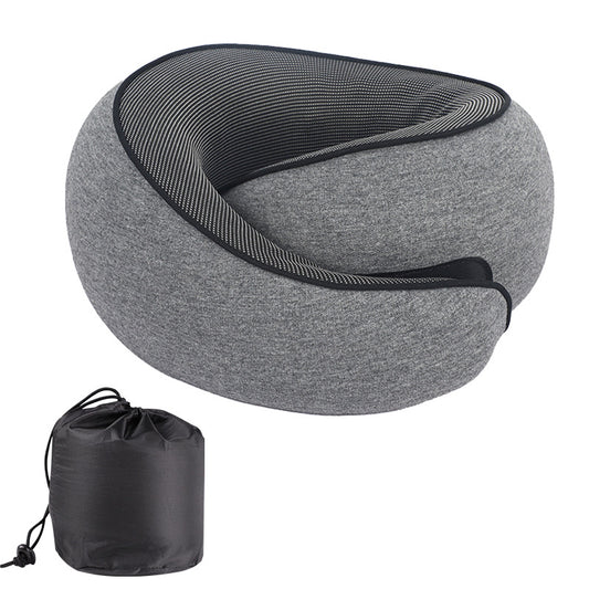 U-shaped Neck Pillow Memory Foam Travel Pillow for Airplane and Office Use, Anti-tilt Design, Essential for Travel