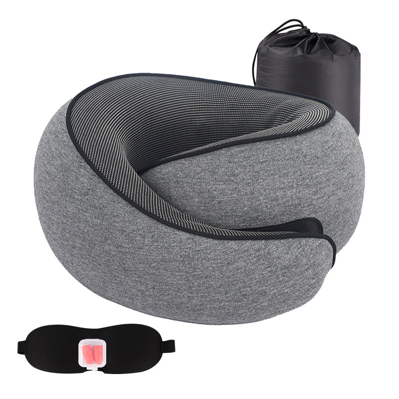 U-shaped Neck Pillow Memory Foam Travel Pillow for Airplane and Office Use, Anti-tilt Design, Essential for Travel