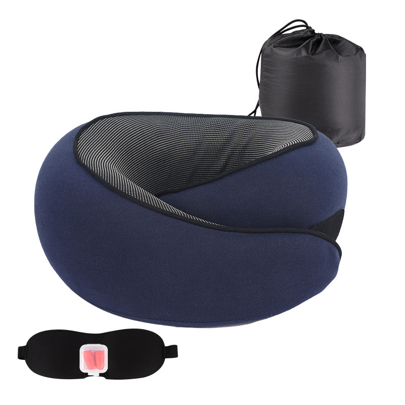 U-shaped Neck Pillow Memory Foam Travel Pillow for Airplane and Office Use, Anti-tilt Design, Essential for Travel