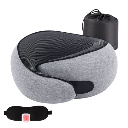 U-shaped Neck Pillow Memory Foam Travel Pillow for Airplane and Office Use, Anti-tilt Design, Essential for Travel