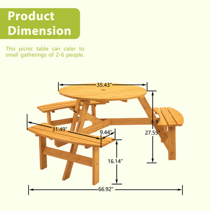 CedarVale Round Picnic Gathering Table