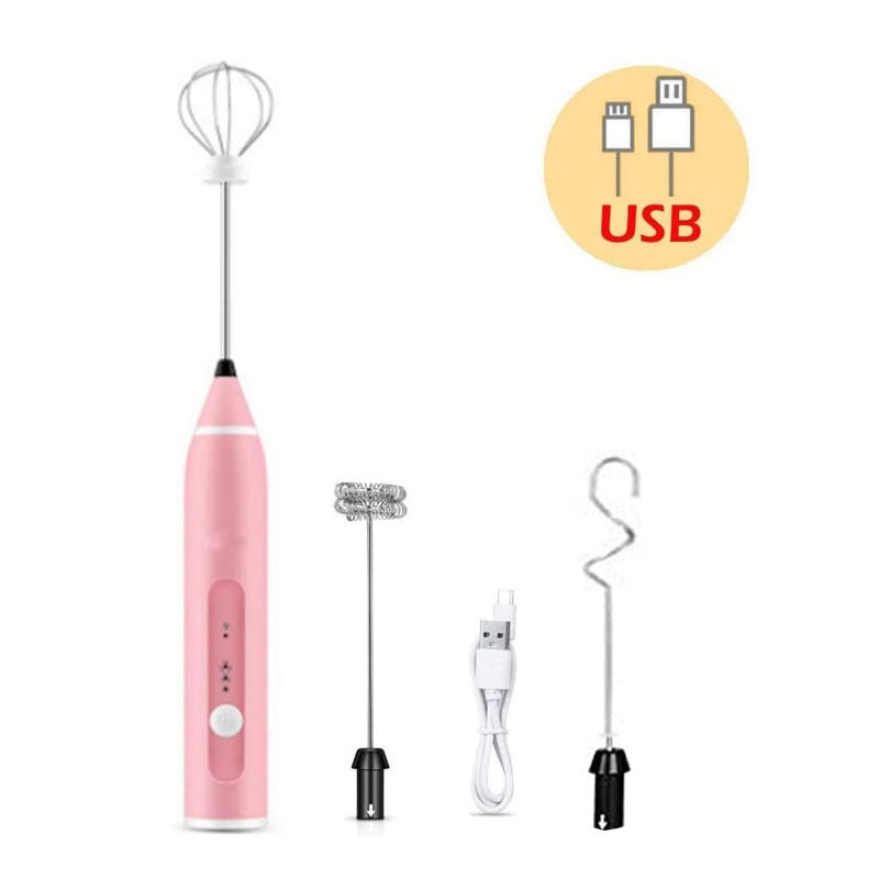 3-Piece Handheld Multi-Head Milk Frother