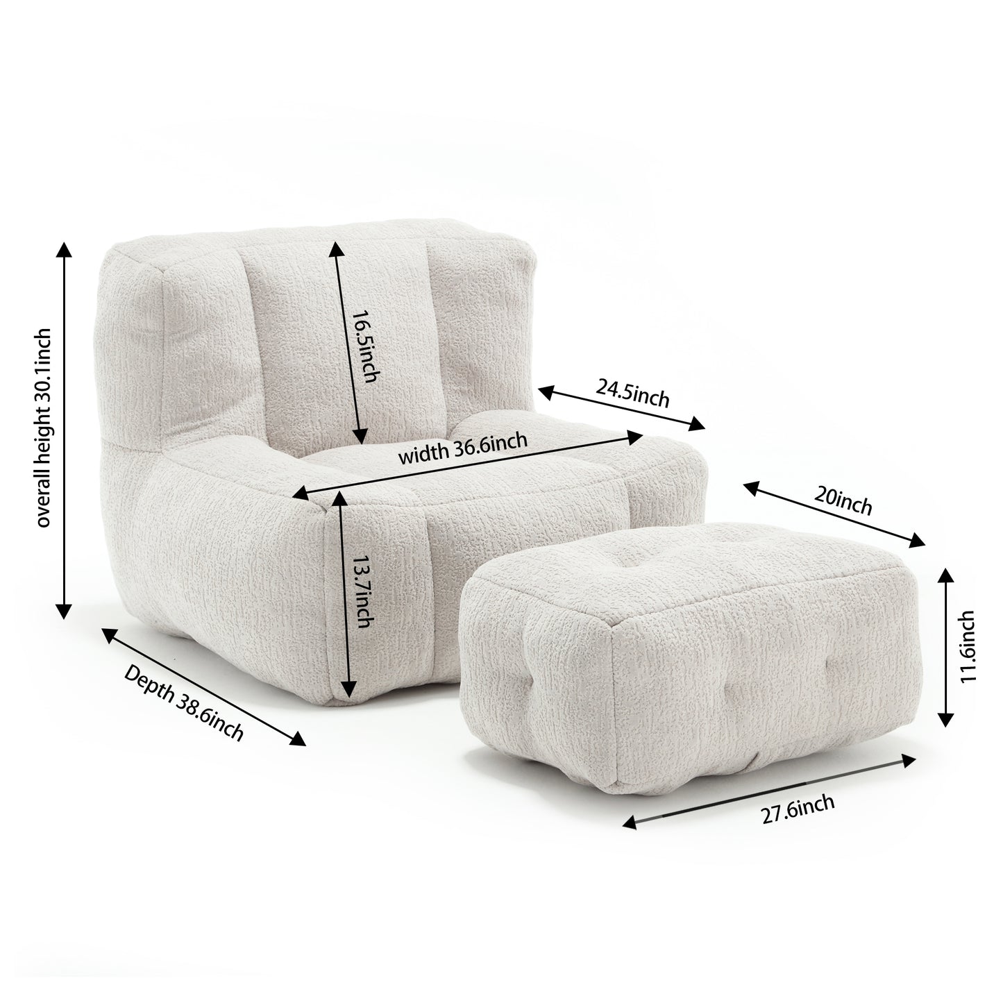 The CloudLounge Plush Bean Bag Chair