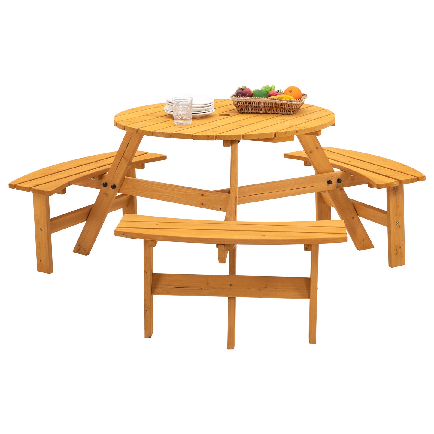 CedarVale Round Picnic Gathering Table