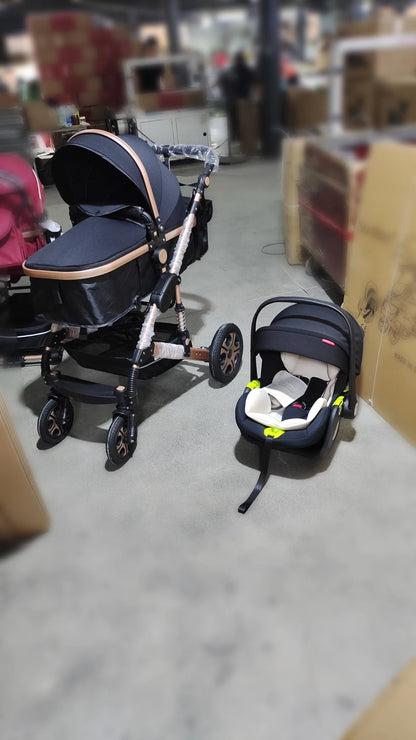3-in-1 Infant Car Seat & Stroller Travel System with Isofix Base for Newborns & Toddlers
