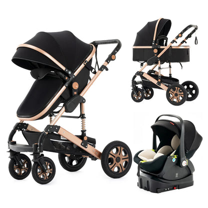 3-in-1 Infant Car Seat & Stroller Travel System with Isofix Base for Newborns & Toddlers