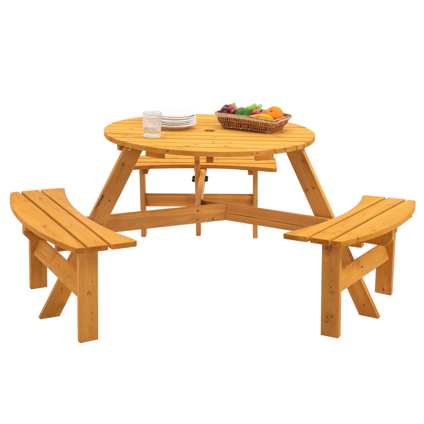 CedarVale Round Picnic Gathering Table