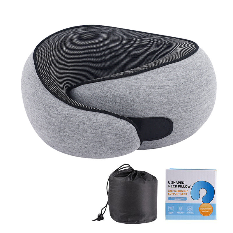 U-shaped Neck Pillow Memory Foam Travel Pillow for Airplane and Office Use, Anti-tilt Design, Essential for Travel