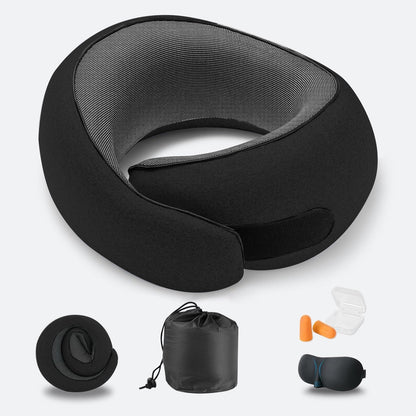 U-shaped Neck Pillow Memory Foam Travel Pillow for Airplane and Office Use, Anti-tilt Design, Essential for Travel