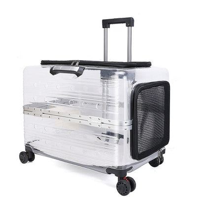 Rolling Pet Travel Trolley with Wheel, Transparent Capsule, Pink, Green, Puppies, Dogs, Cat Carriers Bag, 5-20Kg