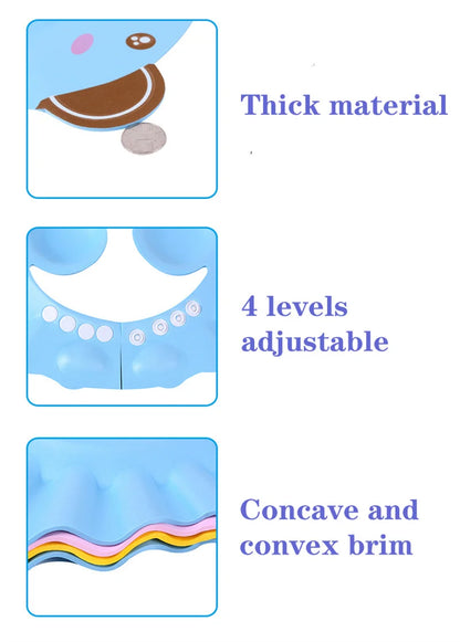 Baby Shower Cap for Kids – Adjustable Waterproof Shampoo Hat with Ear & Eye Protection