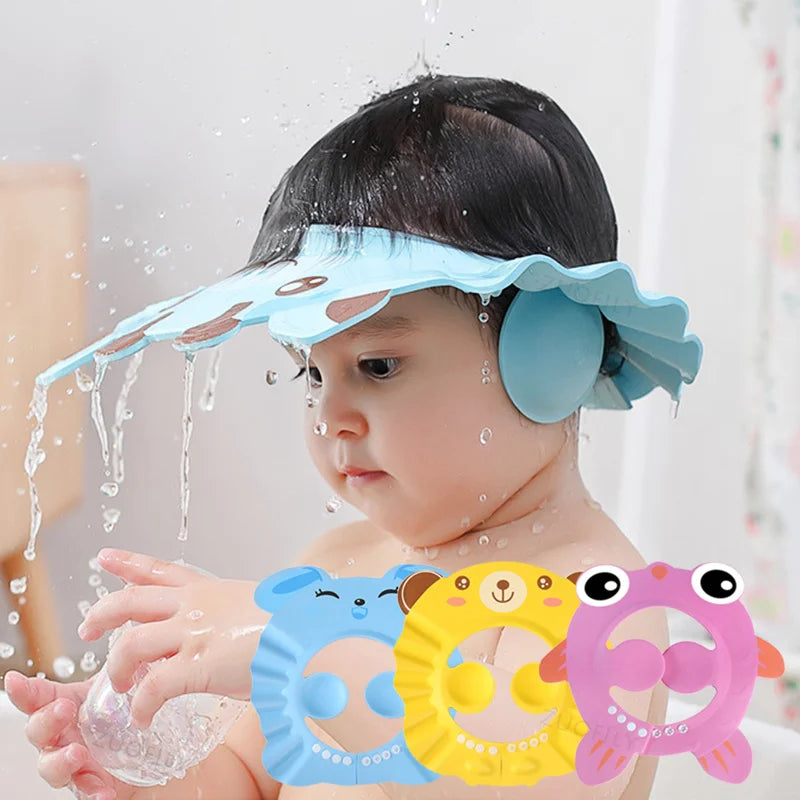 Baby Shower Cap for Kids – Adjustable Waterproof Shampoo Hat with Ear & Eye Protection