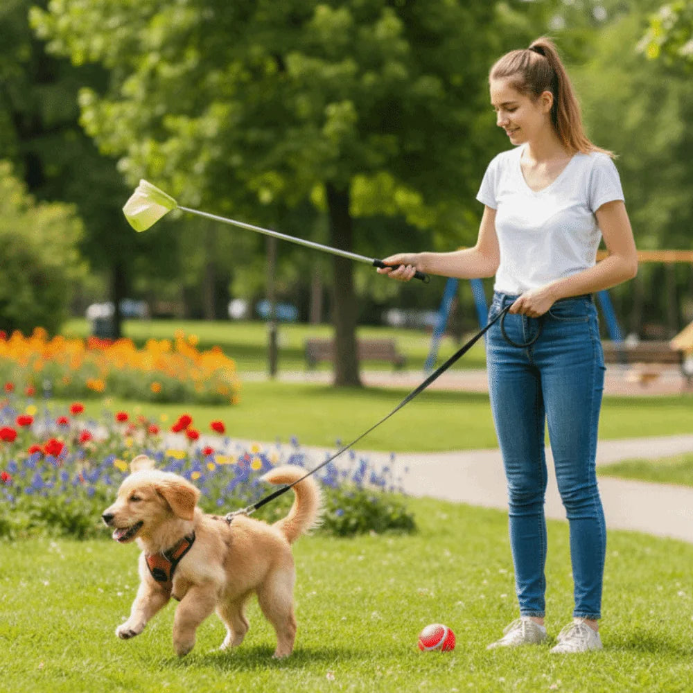 Foldable Pet Poop Scooper – Extendable Non-Contact Dog Waste Picker