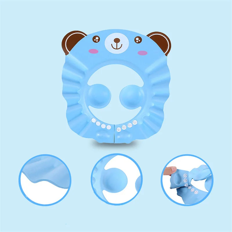 Baby Shower Cap for Kids – Adjustable Waterproof Shampoo Hat with Ear & Eye Protection