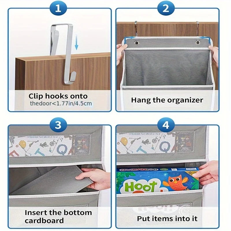 5-Shelf Hanging Storage Organizer – Behind Door Multi-Pocket Space Saver