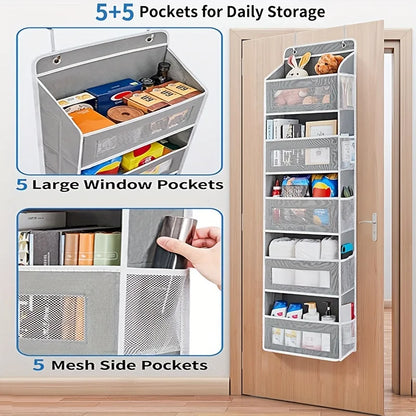 5-Shelf Hanging Storage Organizer – Behind Door Multi-Pocket Space Saver