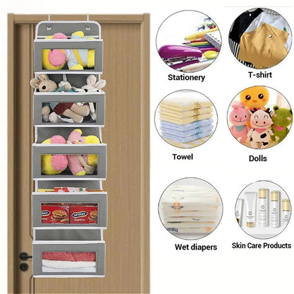 5-Shelf Hanging Storage Organizer – Behind Door Multi-Pocket Space Saver
