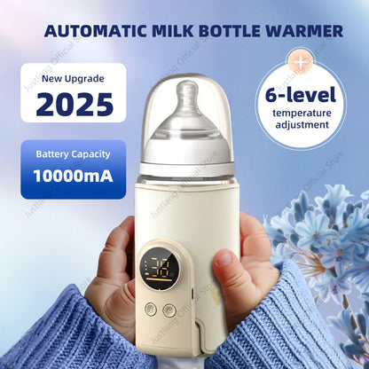 Portable Baby Bottle Warmer – Rechargeable Milk Heater with 5 Heat Levels