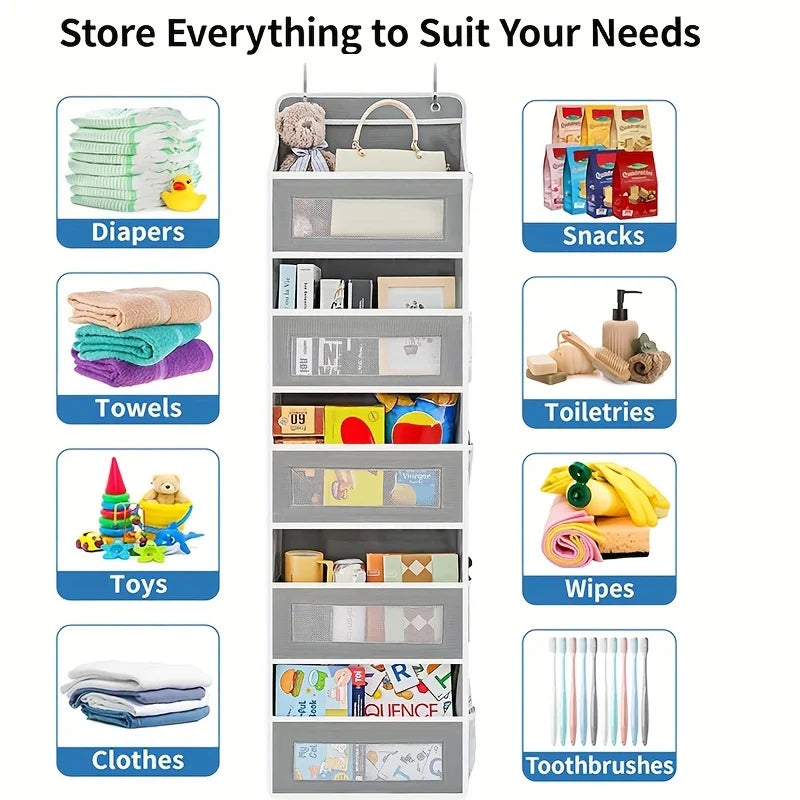 5-Shelf Hanging Storage Organizer – Behind Door Multi-Pocket Space Saver