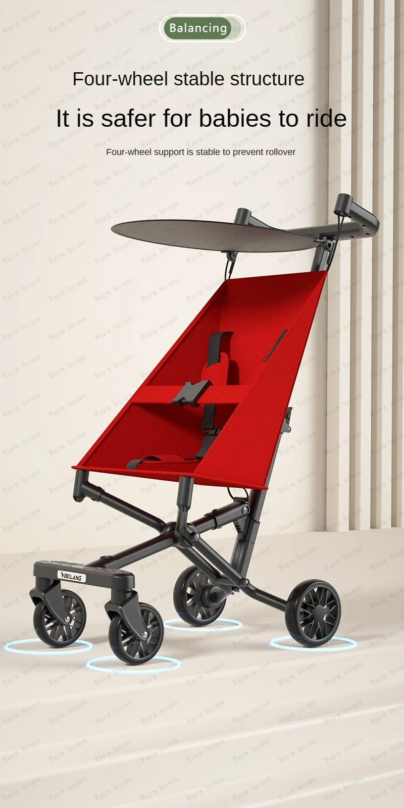 Baby Stroller for Big Kids Ultra Lightweight Foldable Stroller Travel Children's Umbrella Stroller Removable and Washable