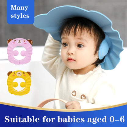 Baby Shower Cap for Kids – Adjustable Waterproof Shampoo Hat with Ear & Eye Protection