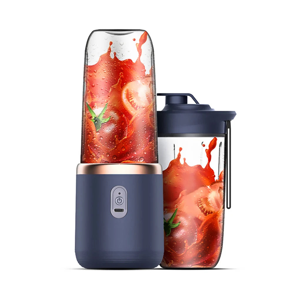 Portable USB Juicer Blender – 6-Blade Smoothie Mixer with 2 Travel Cups