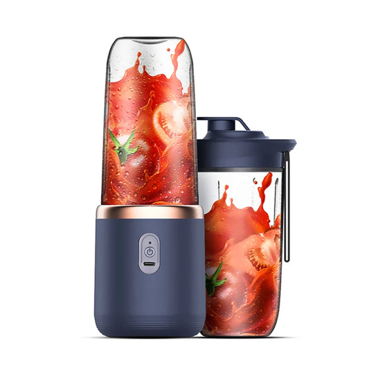 Portable USB Juicer Blender – 6-Blade Smoothie Mixer with 2 Travel Cups