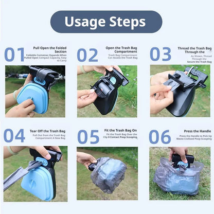 Foldable Portable Pet Poop Scooper – Hygienic One-Hand Waste Picker for Dogs