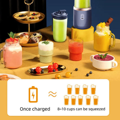 Portable USB Juicer Blender – 6-Blade Smoothie Mixer with 2 Travel Cups