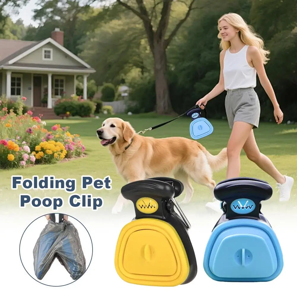 Foldable Portable Pet Poop Scooper – Hygienic One-Hand Waste Picker for Dogs