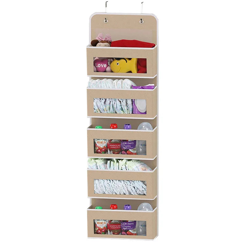 5-Shelf Hanging Storage Organizer – Behind Door Multi-Pocket Space Saver