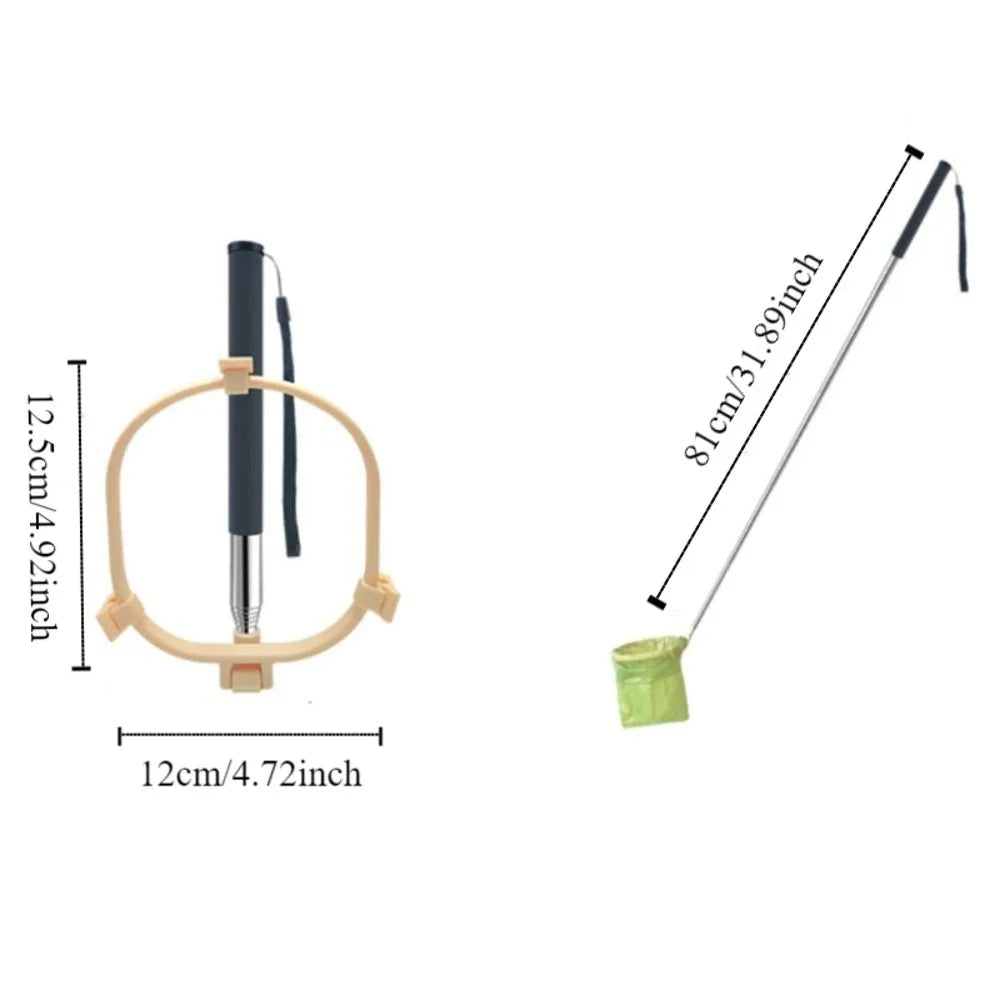 Foldable Pet Poop Scooper – Extendable Non-Contact Dog Waste Picker