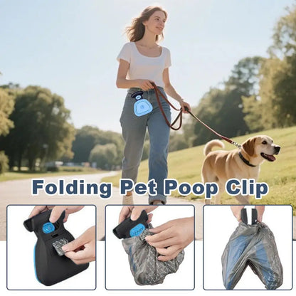 Foldable Portable Pet Poop Scooper – Hygienic One-Hand Waste Picker for Dogs